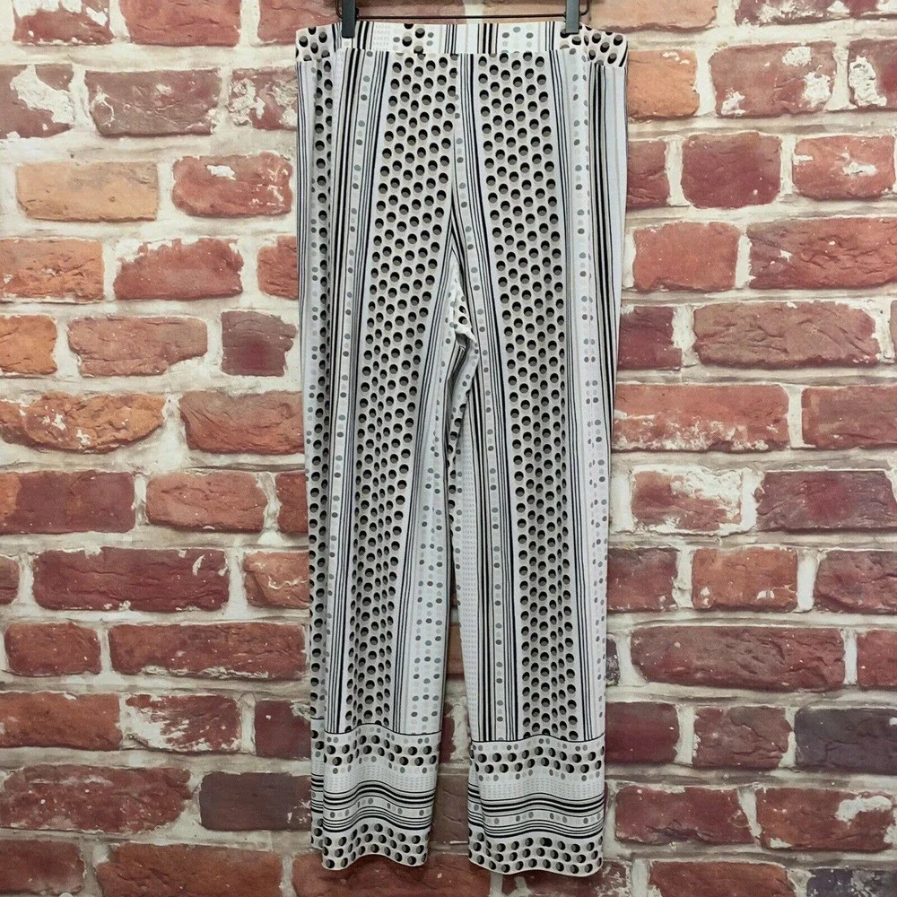 Cato Est 1946 Pants Women's 14/16W White Multicolor Mixed Media Wide Leg - Picture 2 of 9